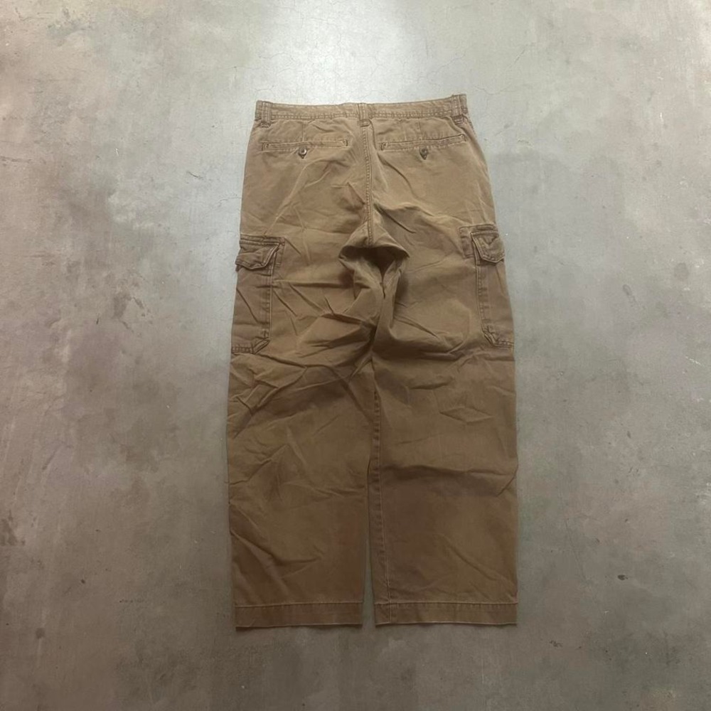 Y2K old navy men brown fade loose fit baggy cargo pant vintage utility pocket 33